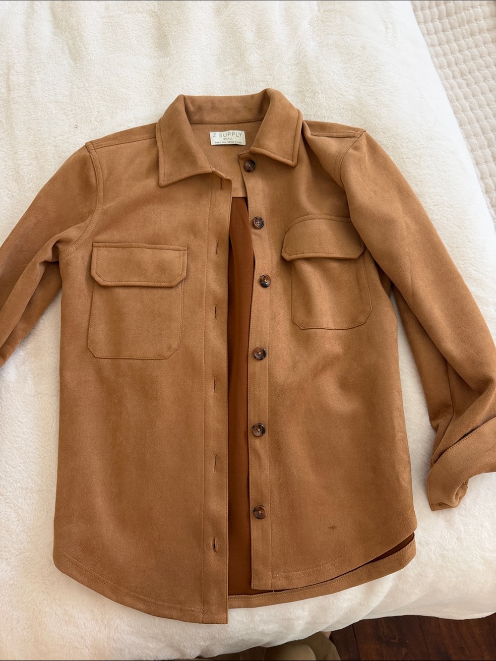 Z Supply Tan Utility Shacket with Chest Pockets